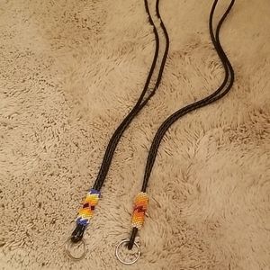 Hand beaded lanyard